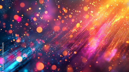 Vibrant Abstract Background with Colorful Bokeh and Light Rays