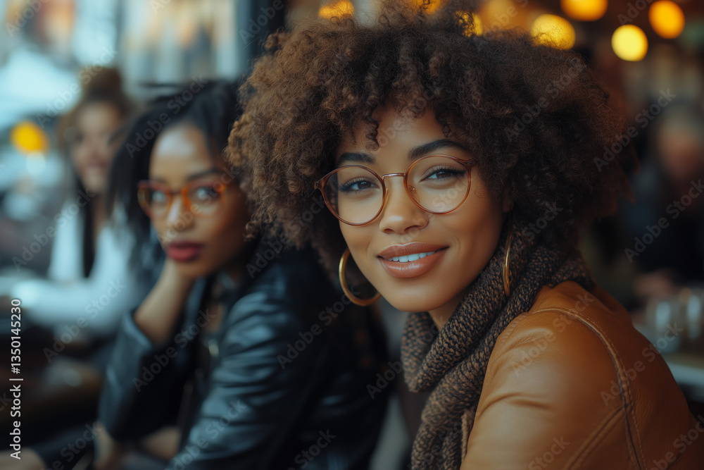 Portrait Of A Smiling Young Woman With Freckles And Glasses In A Cafe Portrait Of A Smiling Young Woman With Freckles And Glasses In A Cafe