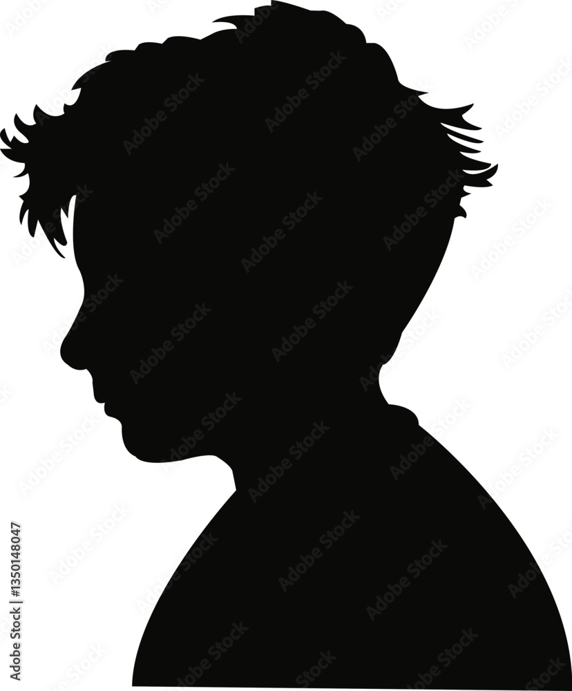 a boy head silhouette vector a boy head silhouette vector