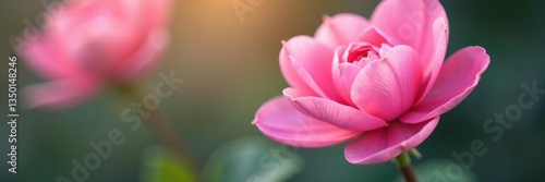 Delicate flower with petals of soft pink color, colorful, petal