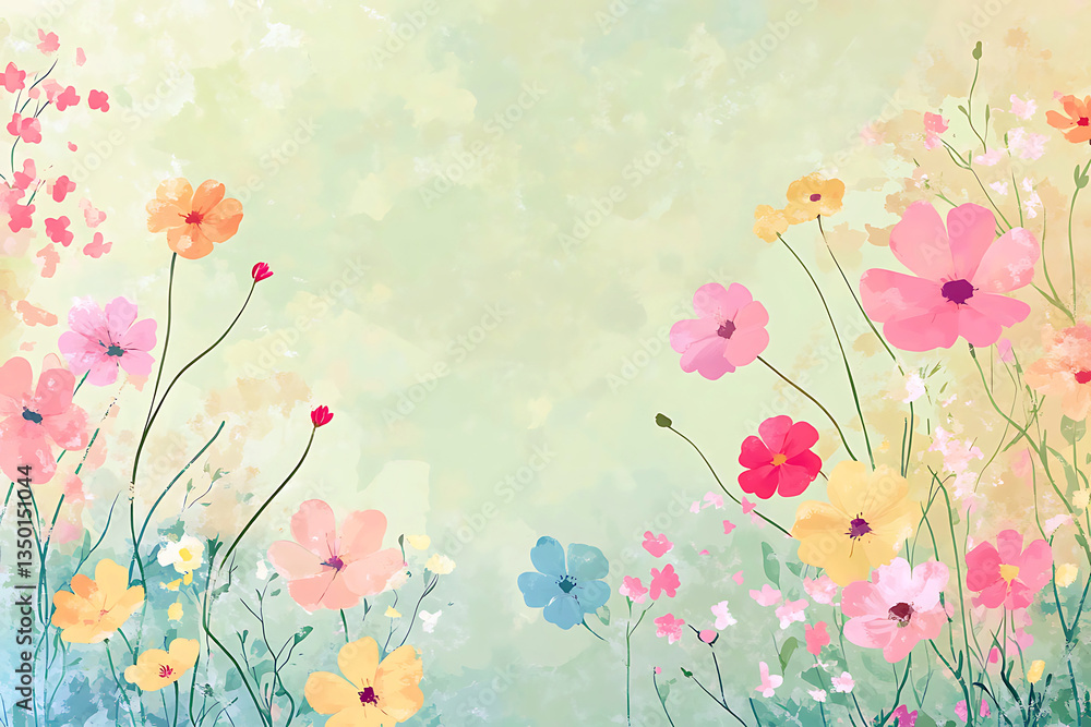 Colorful wildflower garden in full bloom on a sunny day in spring Colorful wildflower garden in full bloom on a sunny day in spring