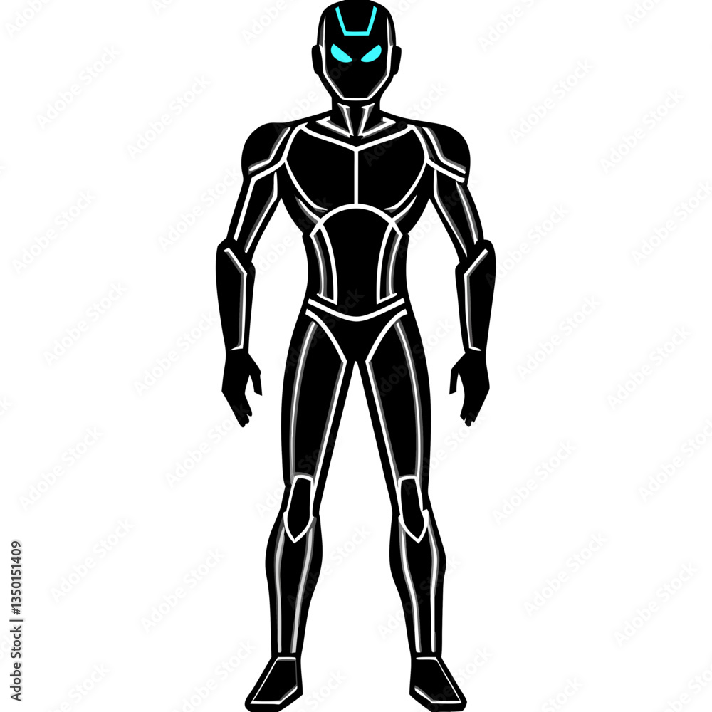 A sleek silhouette of a humanoid AI robot with a futuristic design A sleek silhouette of a humanoid AI robot with a futuristic design