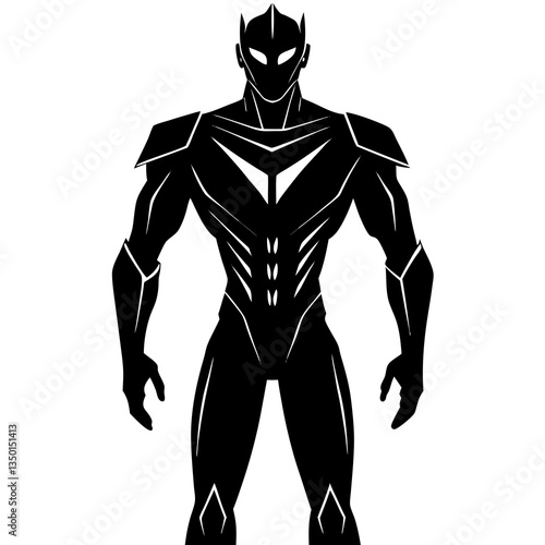 A sleek silhouette of a humanoid AI robot with a futuristic design 