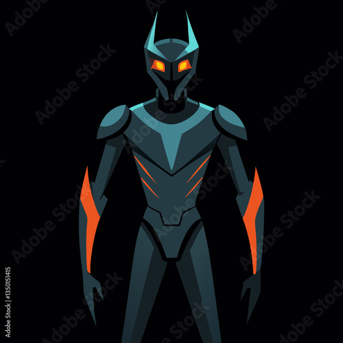 A sleek silhouette of a humanoid AI robot with a futuristic design 