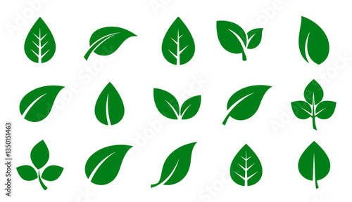 Plant and nature themed icons. Suitable for health, energy and environmental projects. Isolated on white background.