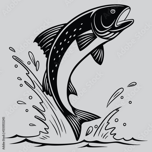 a fish darting away silhouette vector design art and illustration