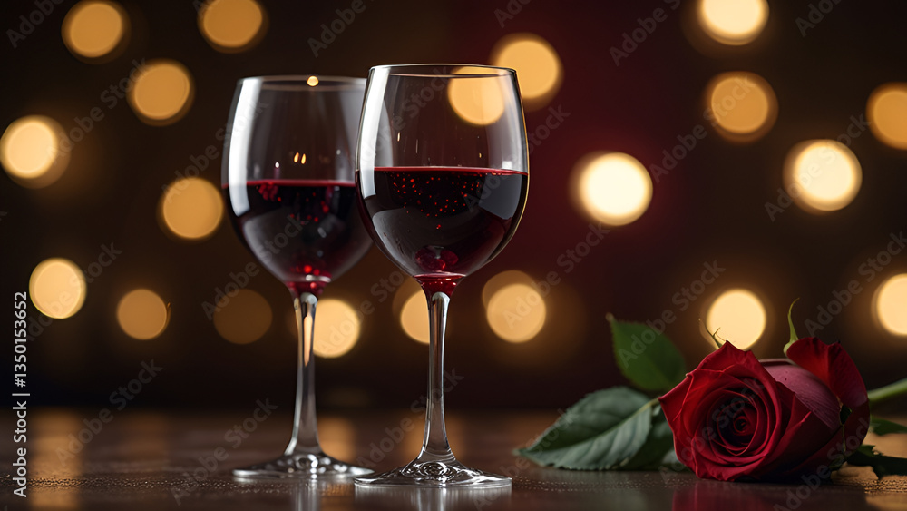 Romantic Wine Date with Red Roses Romantic Wine Date with Red Roses