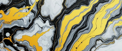 Fototapeta Naklejka Na Ścianę i Meble -  Gold abstract black marble background art paint pattern ink texture watercolor white fluid wall Abst