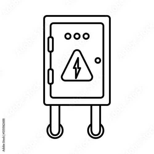 electrical panel box icon, simple flat style, illustration, logo sign symbol pictogram template, for ui or ux isolated on white for mobile app, editable
