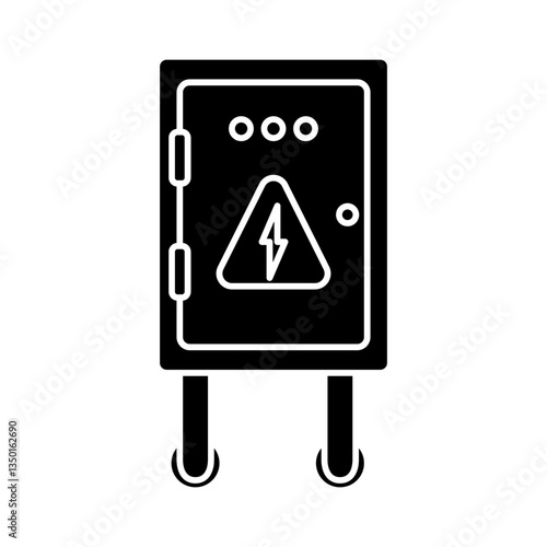 electrical panel box icon, simple flat style, illustration, logo sign symbol pictogram template, for ui or ux isolated on white for mobile app, editable