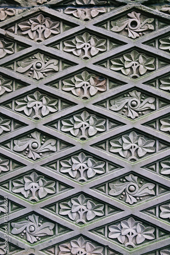 Obraz na płótnie Repeating floral ornaments within a diamond lattice at Bethesda Terrace, Central