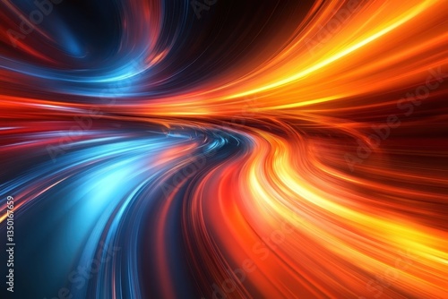 Vivid abstract light trails create a mesmerizing motion effect in vibrant colors