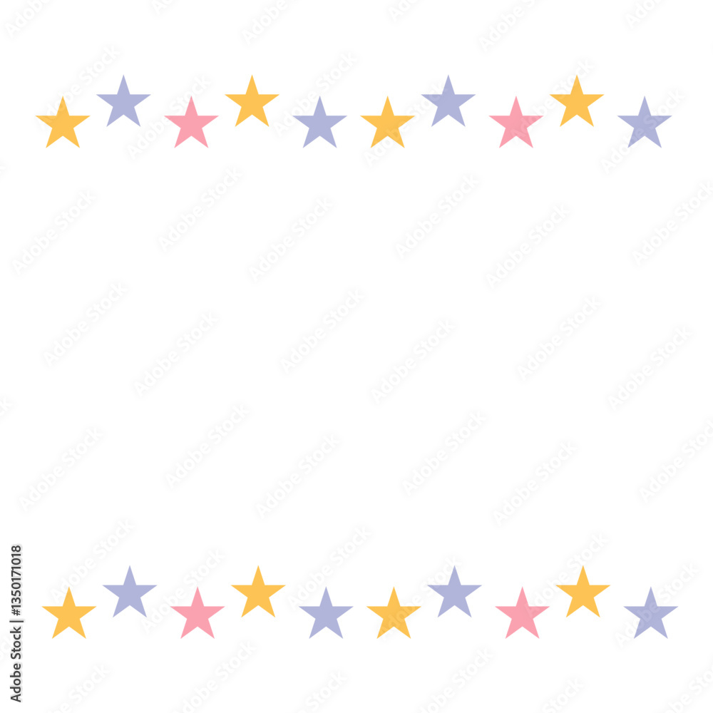 Cute stars border frame. Vector illustration Cute stars border frame. Vector illustration