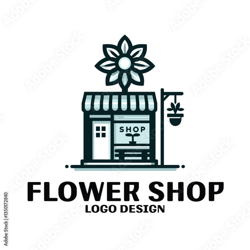 Flower Shop Vector Logo Design