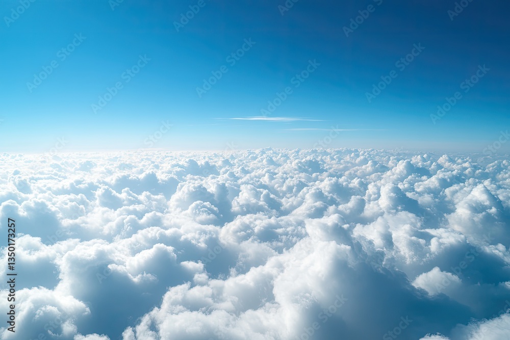 Vast expanse of fluffy white clouds beneath a brilliant blue sky Vast expanse of fluffy white clouds beneath a brilliant blue sky