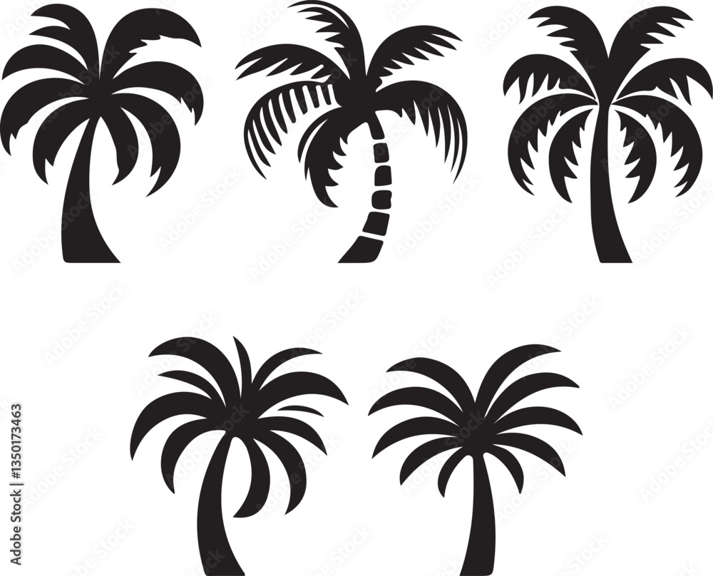 Fototapeta premium set of palm trees