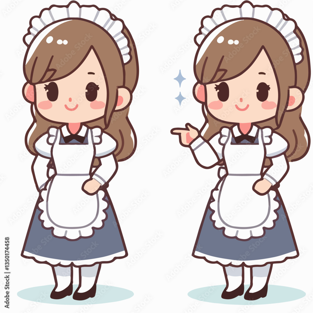 vector illustration of the profession of a maid vector illustration of the profession of a maid