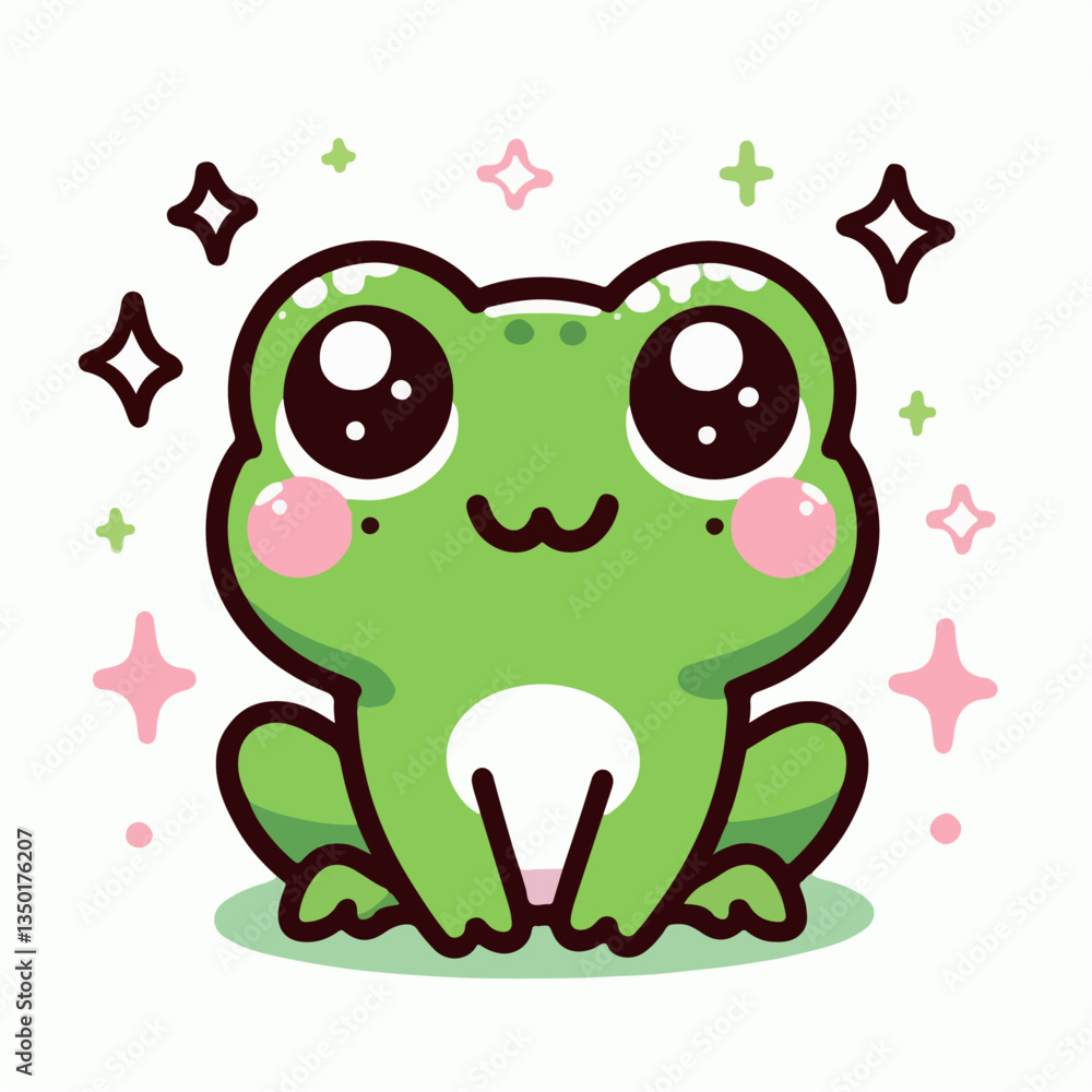 Fototapeta premium cute cartoon frog vector illustration