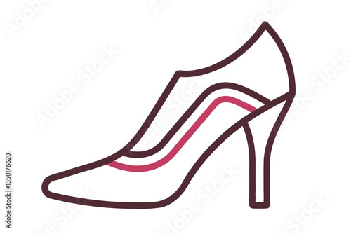 Samba Dancer's Footwear. High-Heeled Shoes Icon for Performance