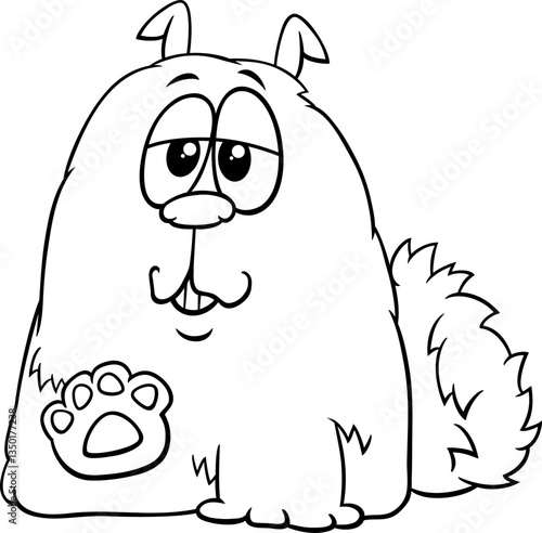 cartoon funny shaggy dog animal character coloring page