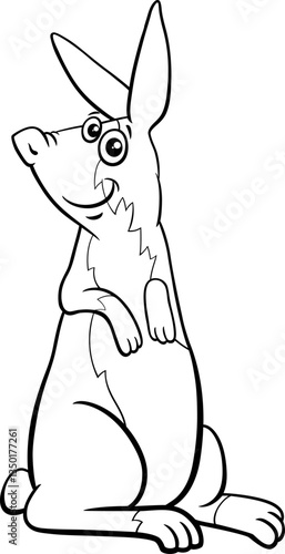 cartoon miniature rabbit comic character standing up coloring page