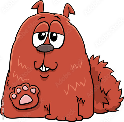 cartoon funny red brown shaggy dog animal character