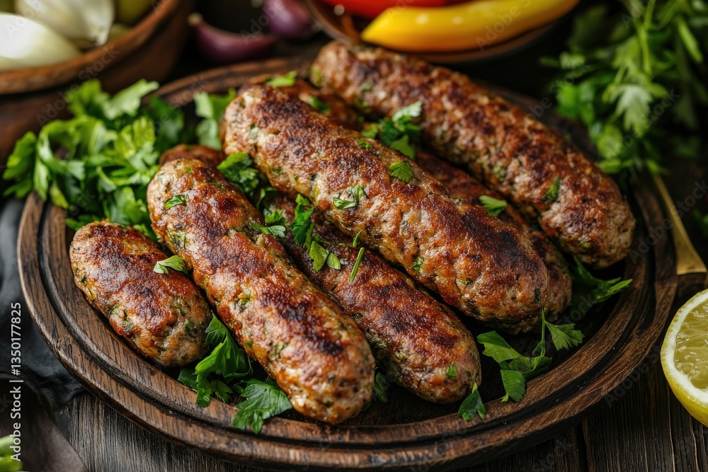 Image Coriander Garlic Goat Koftas 220g from above view Image Coriander Garlic Goat Koftas 220g from above view