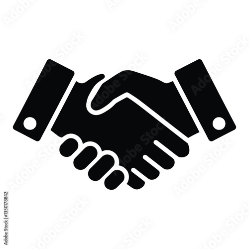 Handshake Icon - Business Agreement, Partnership, and Teamwork Symbol