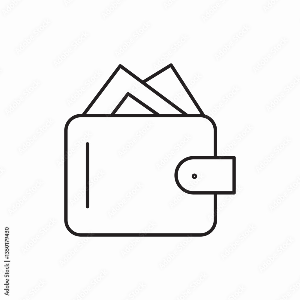 Wallet money finance payment icon vector sign Wallet money finance payment icon vector sign