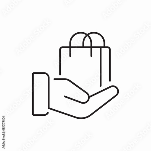Shopping bag hand delivery icon vector sign