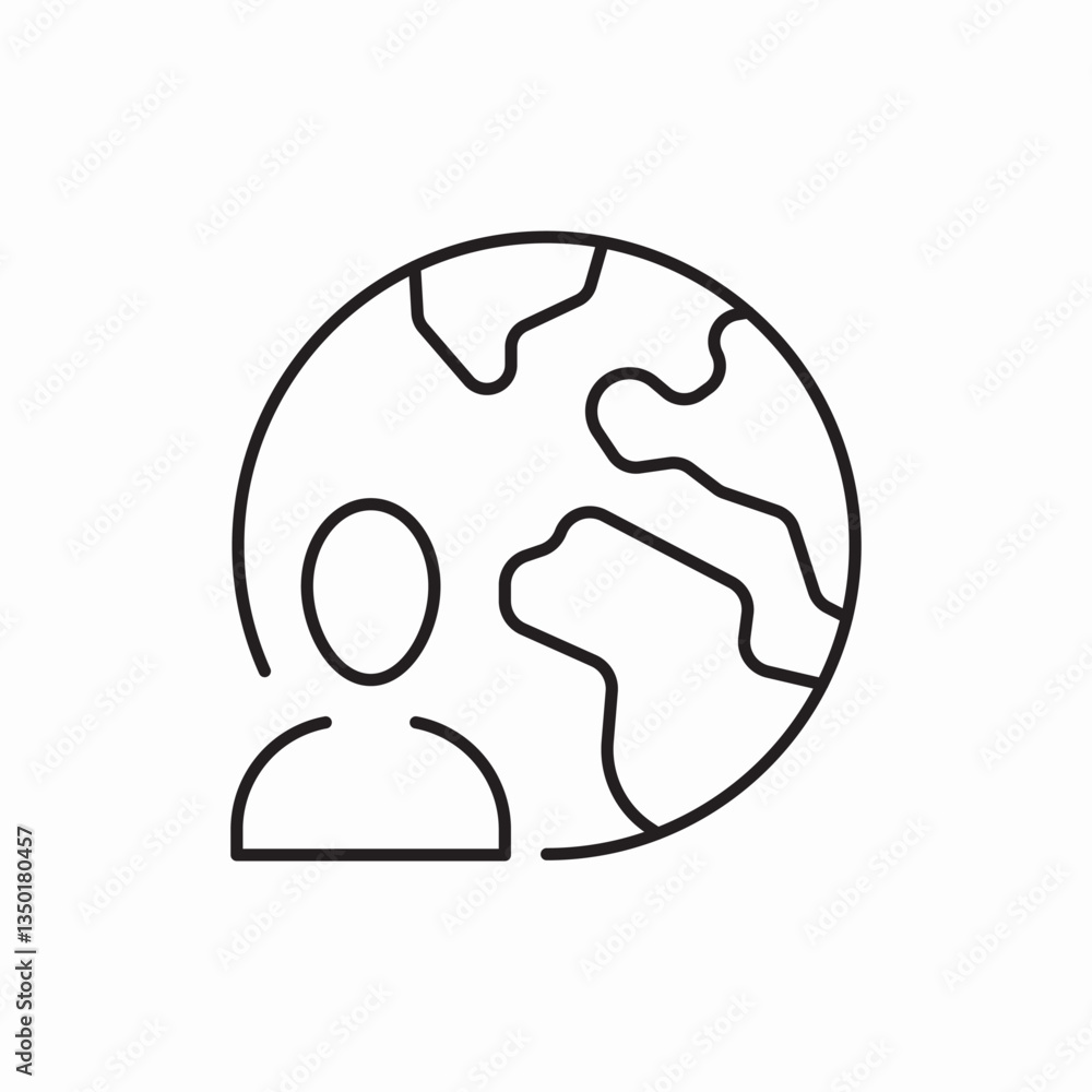Globe world map earth icon vector sign Globe world map earth icon vector sign