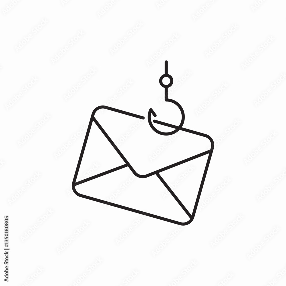 fishing rod message envelope mail icon vector sign fishing rod message envelope mail icon vector sign
