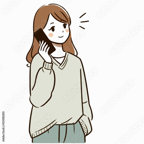 vector illustration of a person on the phone