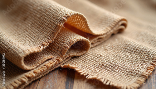 Textured jute sack fabric close-up, natural beauty and craftsmanship