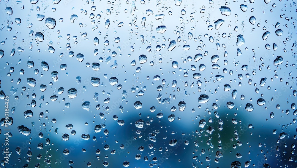 Water droplets on glass, blurred background Water droplets on glass, blurred background