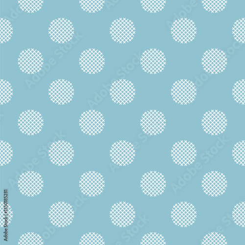 Pastel White Seamless Polka Dot Pattern, Blue Jeans Background
