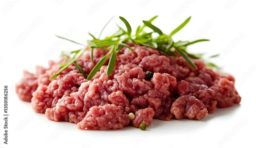 Ground beef on a white background Ground beef on a white background
