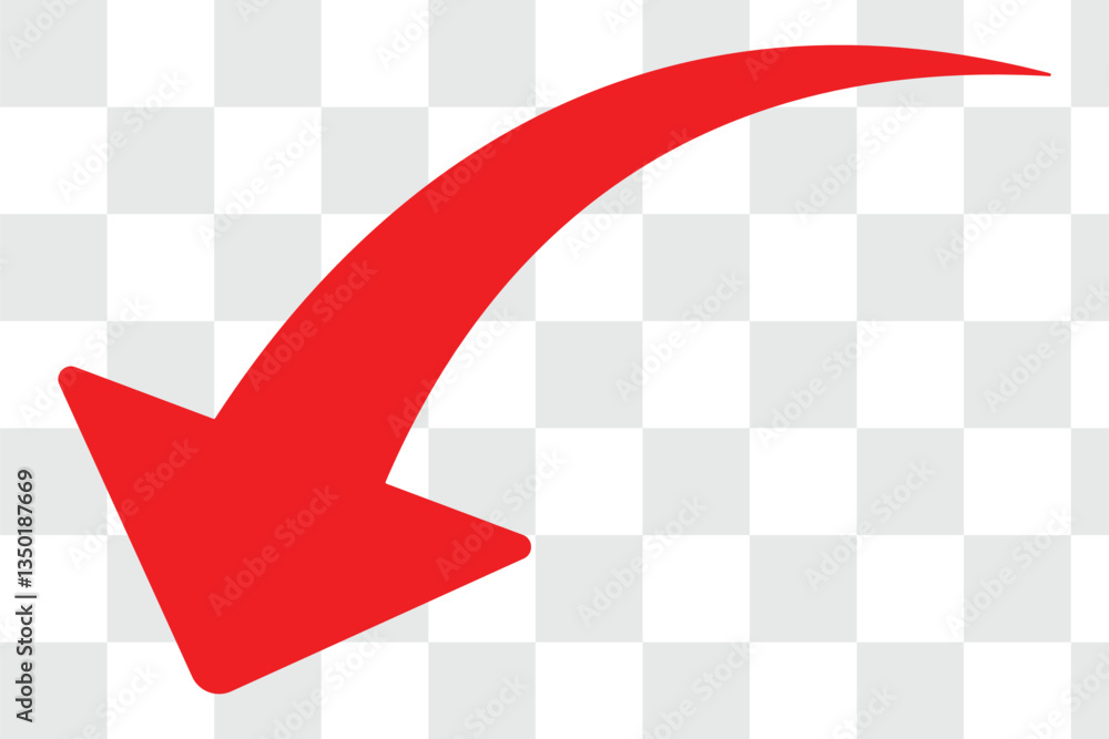 custom made wallpaper toronto digitalA simple, red, curved arrow pointing to the right and down on a white background. Direction symbol. Vector illustration. eps 10