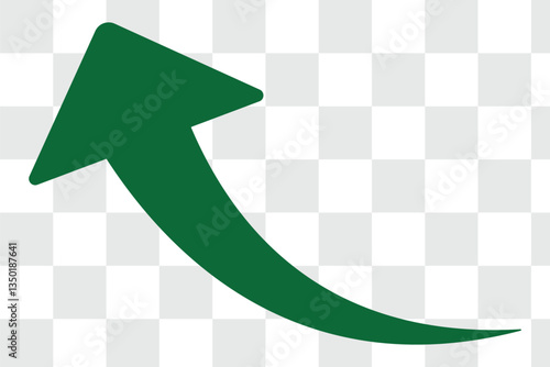 wavy curved Long arrow icon. long line arrow vector. flat style Arrow symbol. arrow on a transparent background. vector illustration. Green long arrow, curve green arrow icon vector for your apps, web