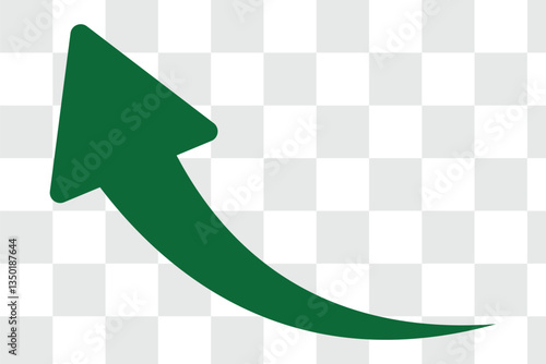 wavy curved Long arrow icon. long line arrow vector. flat style Arrow symbol. arrow on a transparent background. vector illustration. Green long arrow, curve green arrow icon vector for your apps, web