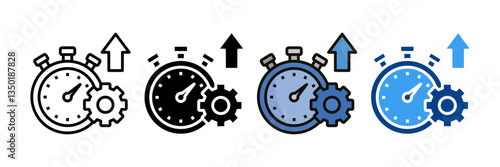 Operational Efficiency  Icon Set Multiple Style Collection