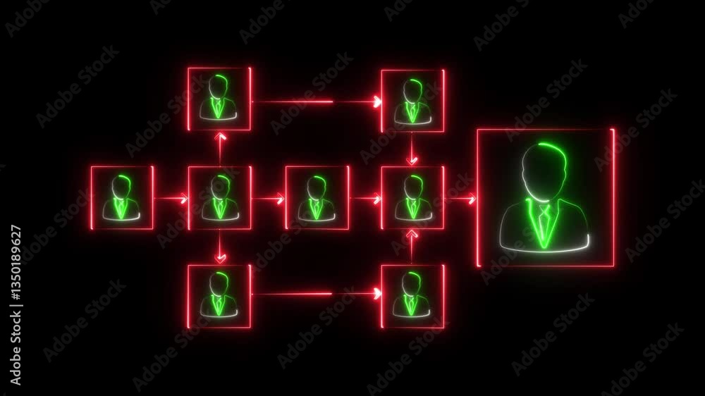 businessman show diagram algorithm flow, organization, and hierarchy ...