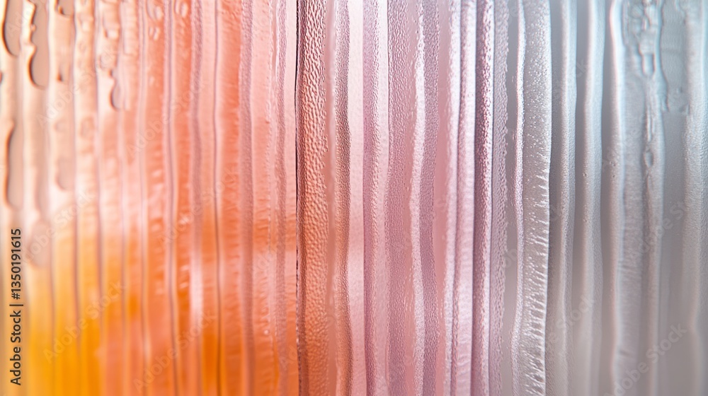 Obraz premium Textured glass surface displays a gradient of vibrant pastel colors