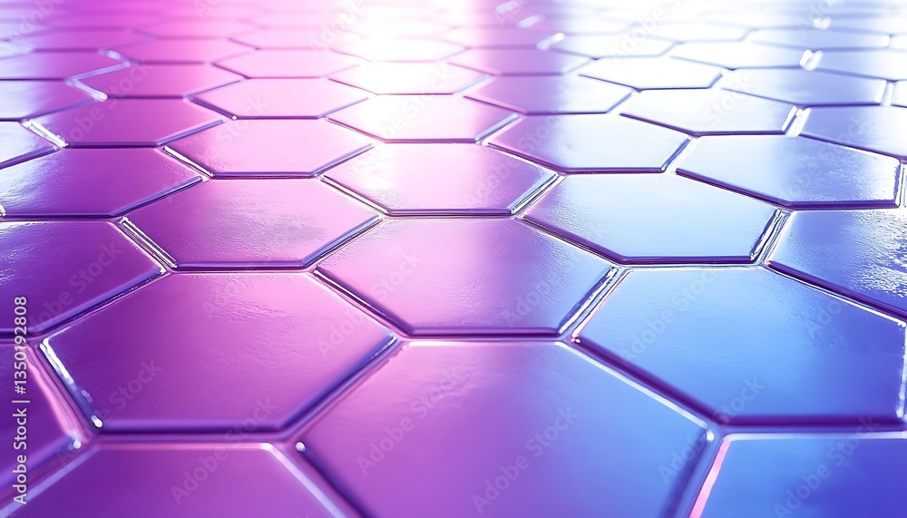 Hexagon Pattern with Purple Blue Floor. Hexagon Pattern with Purple Blue Floor.