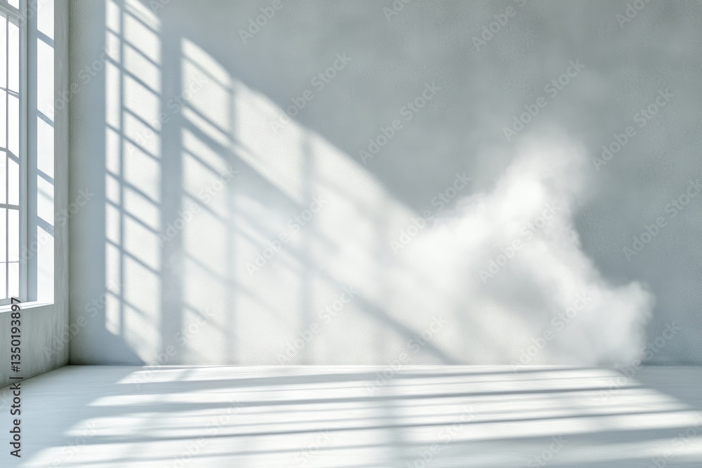 Obraz premium Empty room with large window and shadows