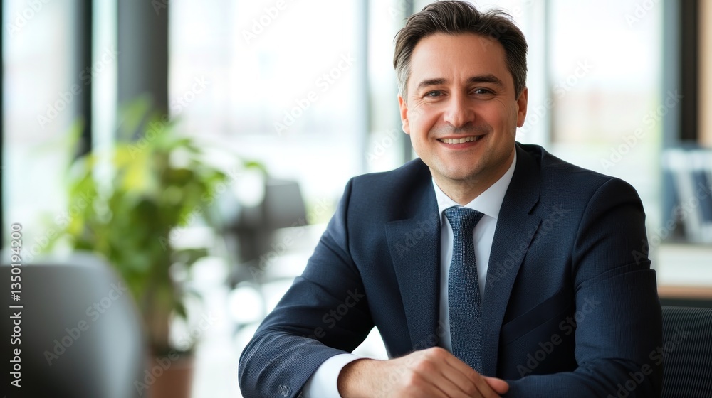 Portrait of a Confident Businessman in Modern Office Setting Portrait of a Confident Businessman in Modern Office Setting