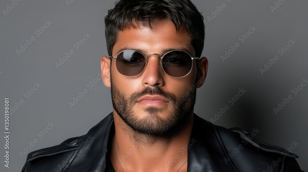 Man in sunglasses and leather jacket Man in sunglasses and leather jacket
