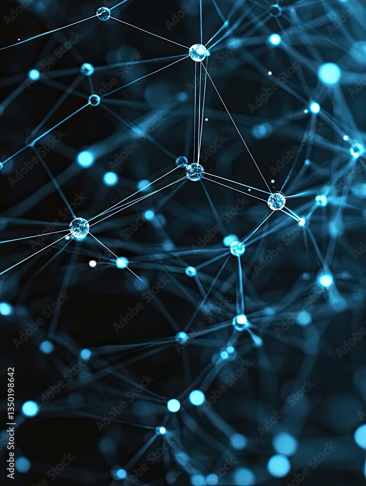 Complex network of interconnected nodes Complex network of interconnected nodes