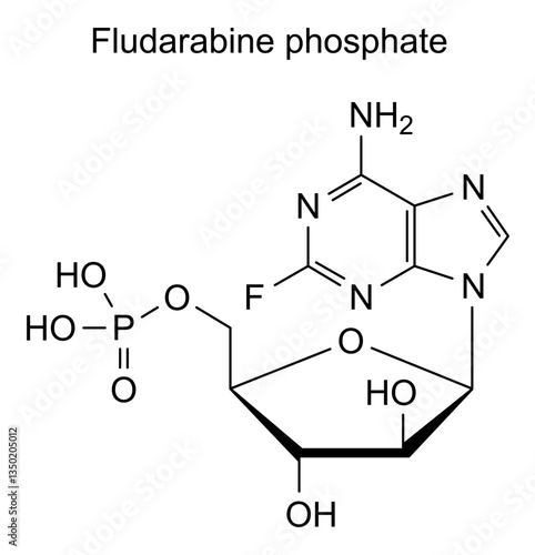 Chemical structure of fludarabine phosphate, drug substance