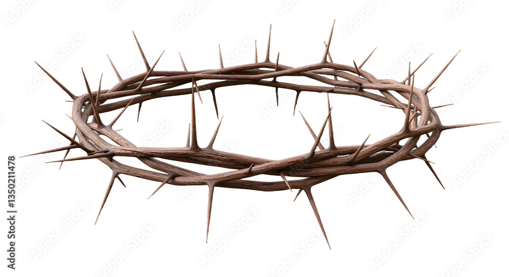 crown of thorns isolated on transparent background, cut out, ai generated crown of thorns isolated on transparent background, cut out, ai generated